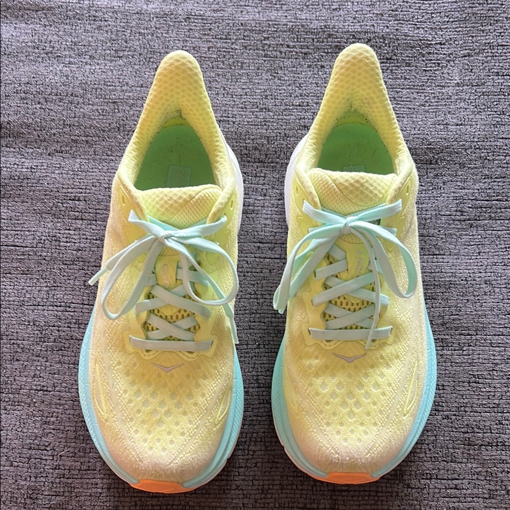 Yellow and Mint Athletic Sneakers